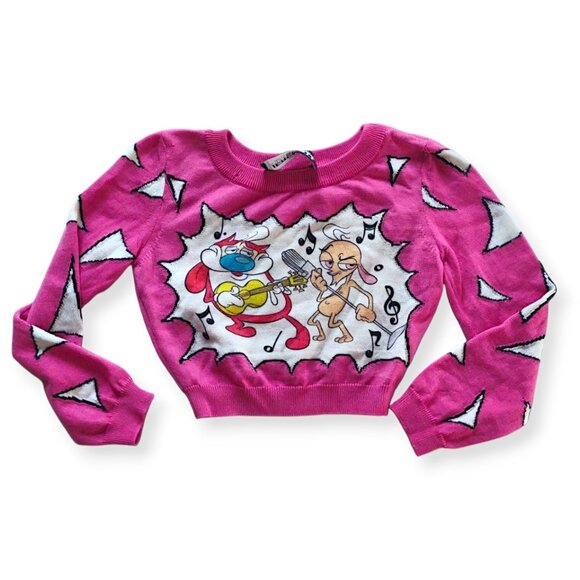 Jeremy Scott Ren and Stimpy extremely rare runway model pink knit 2 pc set 4/6US - Picture 6 of 15